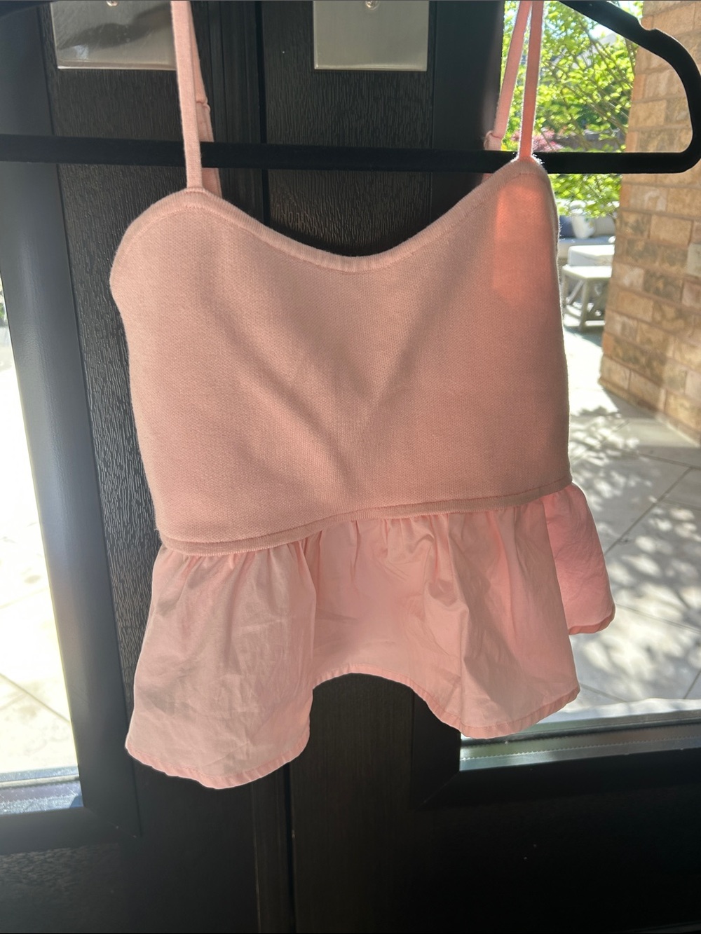 twik Pink Ruffle Hem Tank Top